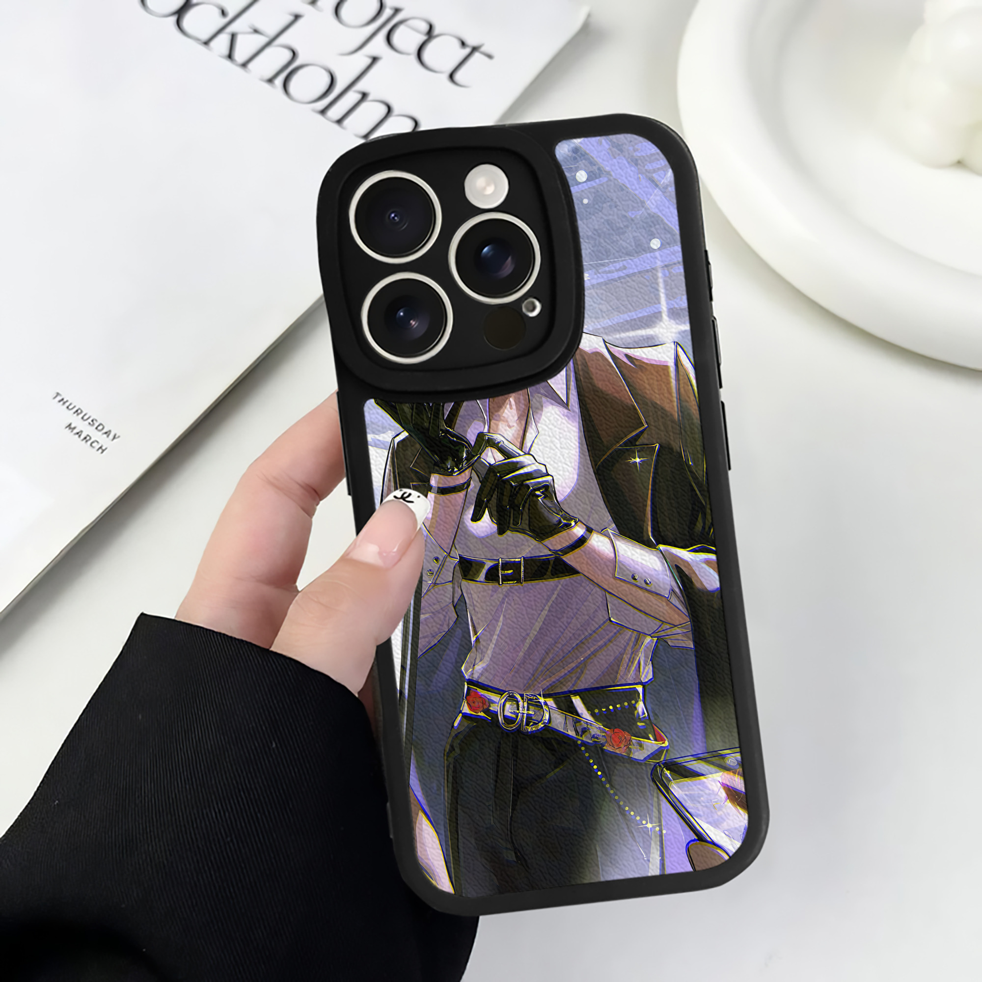 （画像用） 文豪ストレイドッグス Bungo Stray Dogs 【iPhone 16シリーズ対応】シリコンスマホケース（レザー調） 材質：シリコン